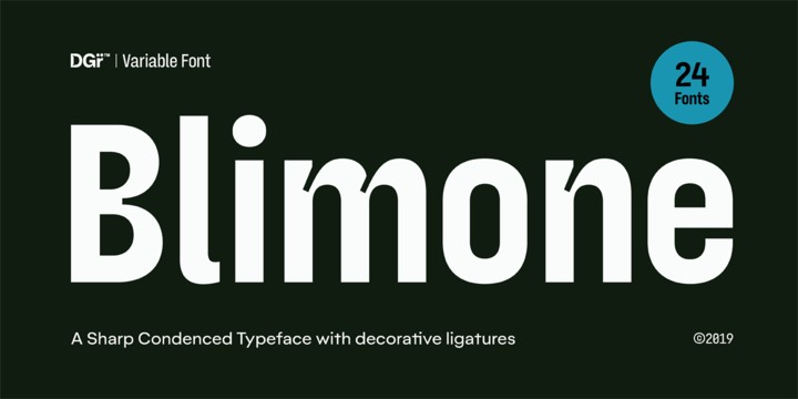 Ejemplo de fuente Blimone Medium Italic